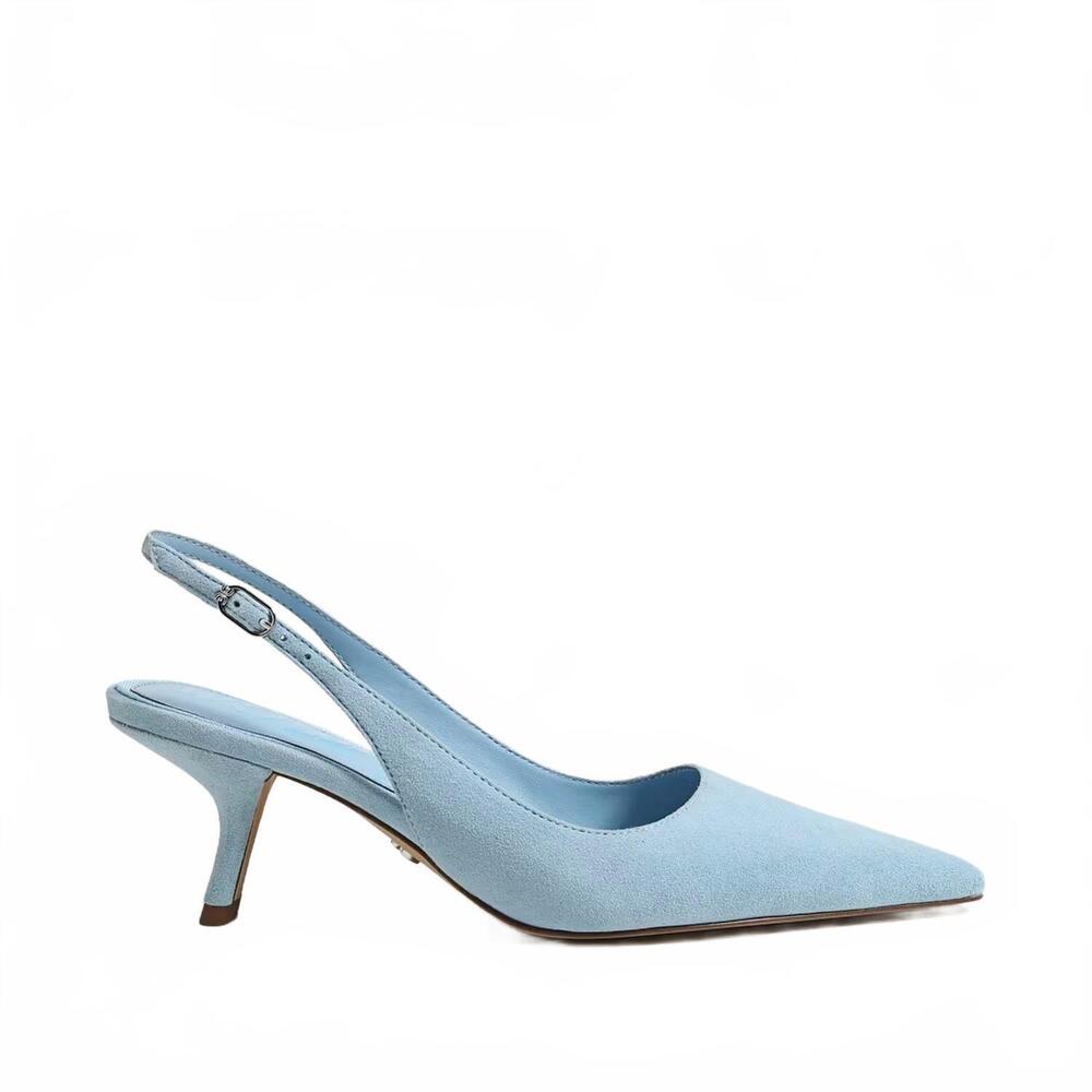 NEW SAM EDELMAN women's bianka slingback pump in spring suede blue